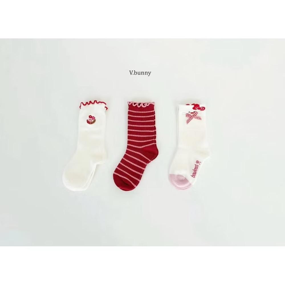 韓國童襪 v-bunny品牌2025秋季純綿可愛女童 3雙組-規格圖9