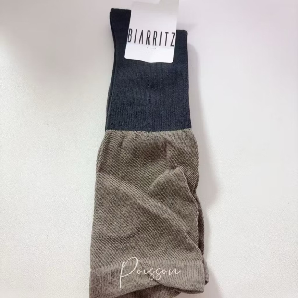 Poisson_korea🌟闆娘推薦選品🌟韓國製秋冬質感雙色中筒襪 堆堆襪 女襪-規格圖5