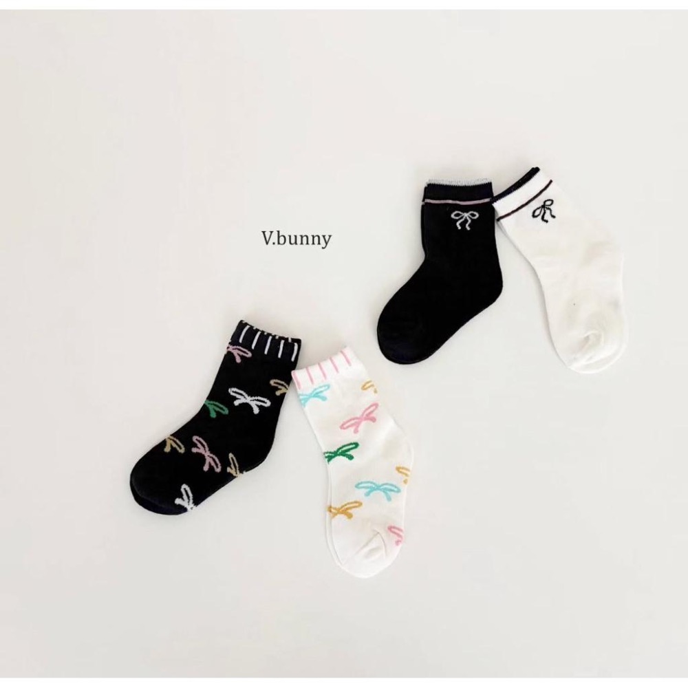 韓國童襪 v-bunny品牌2025新品 蝴蝶結女童襪組-細節圖3