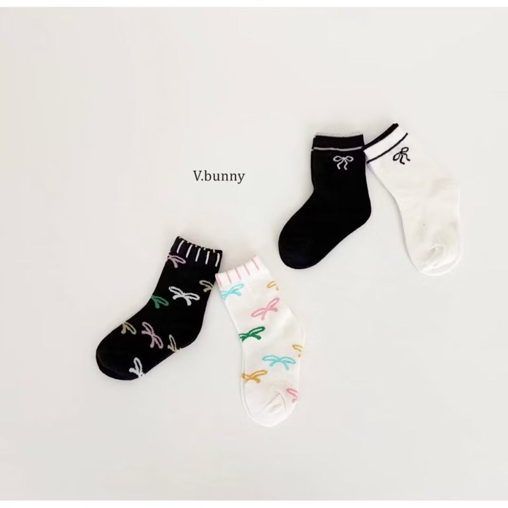 韓國童襪 v-bunny品牌2025新品 蝴蝶結女童襪組-規格圖7