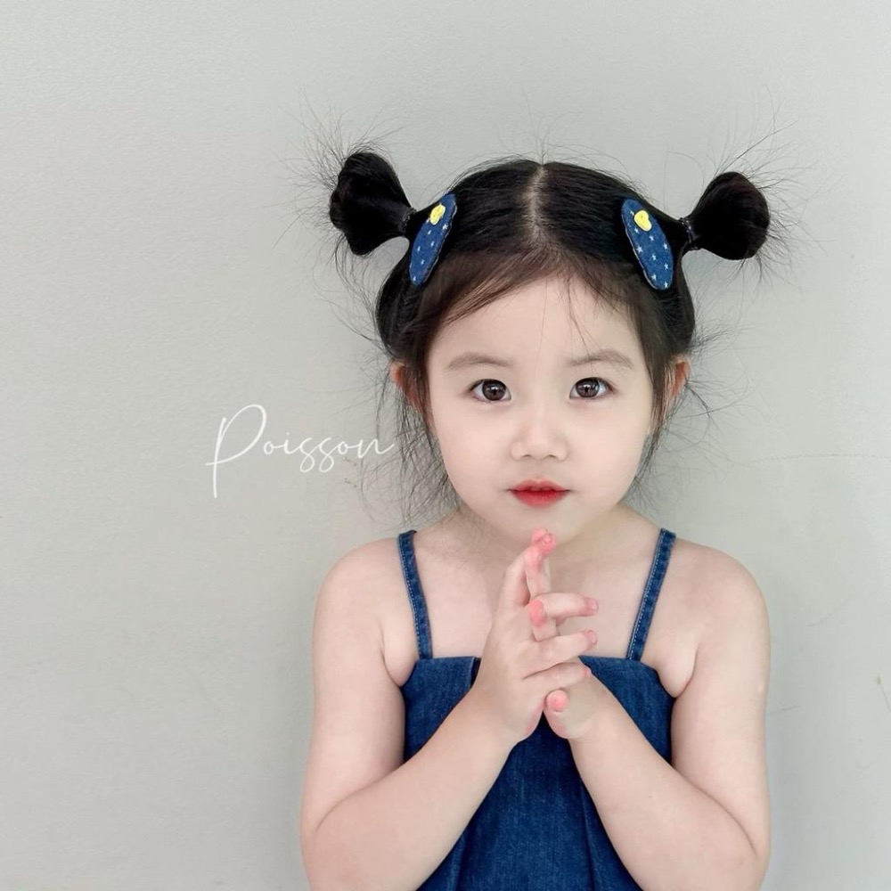 Poisson_korea韓國兒童髮飾 牛仔BB髮夾 可愛瀏海夾 女童髮夾-細節圖2