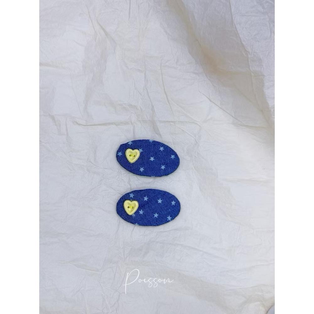 Poisson_korea韓國兒童髮飾 牛仔BB髮夾 可愛瀏海夾 女童髮夾-規格圖4