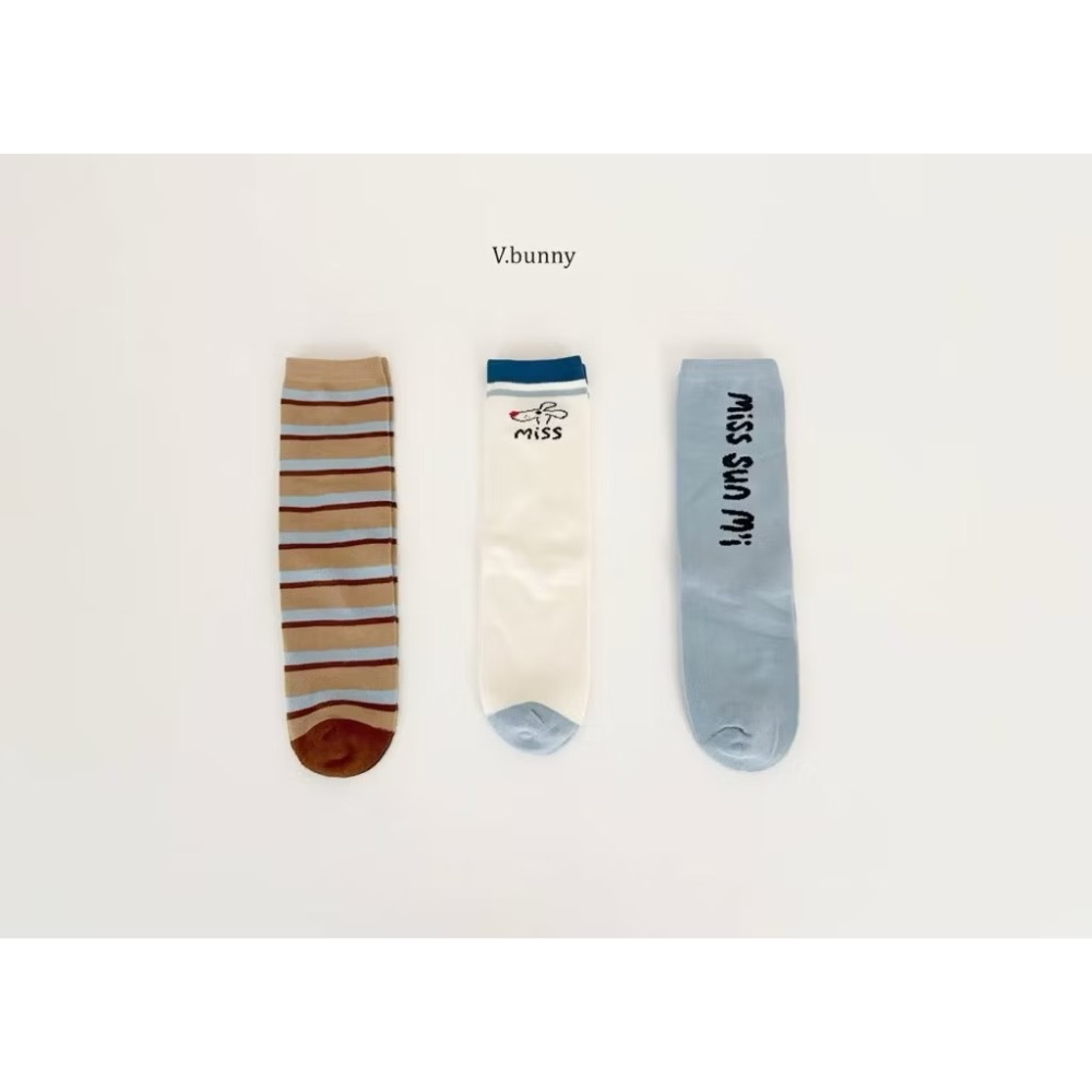 韓國童襪 v-bunny品牌2025新品 可愛小腿襪 長筒襪組-規格圖8