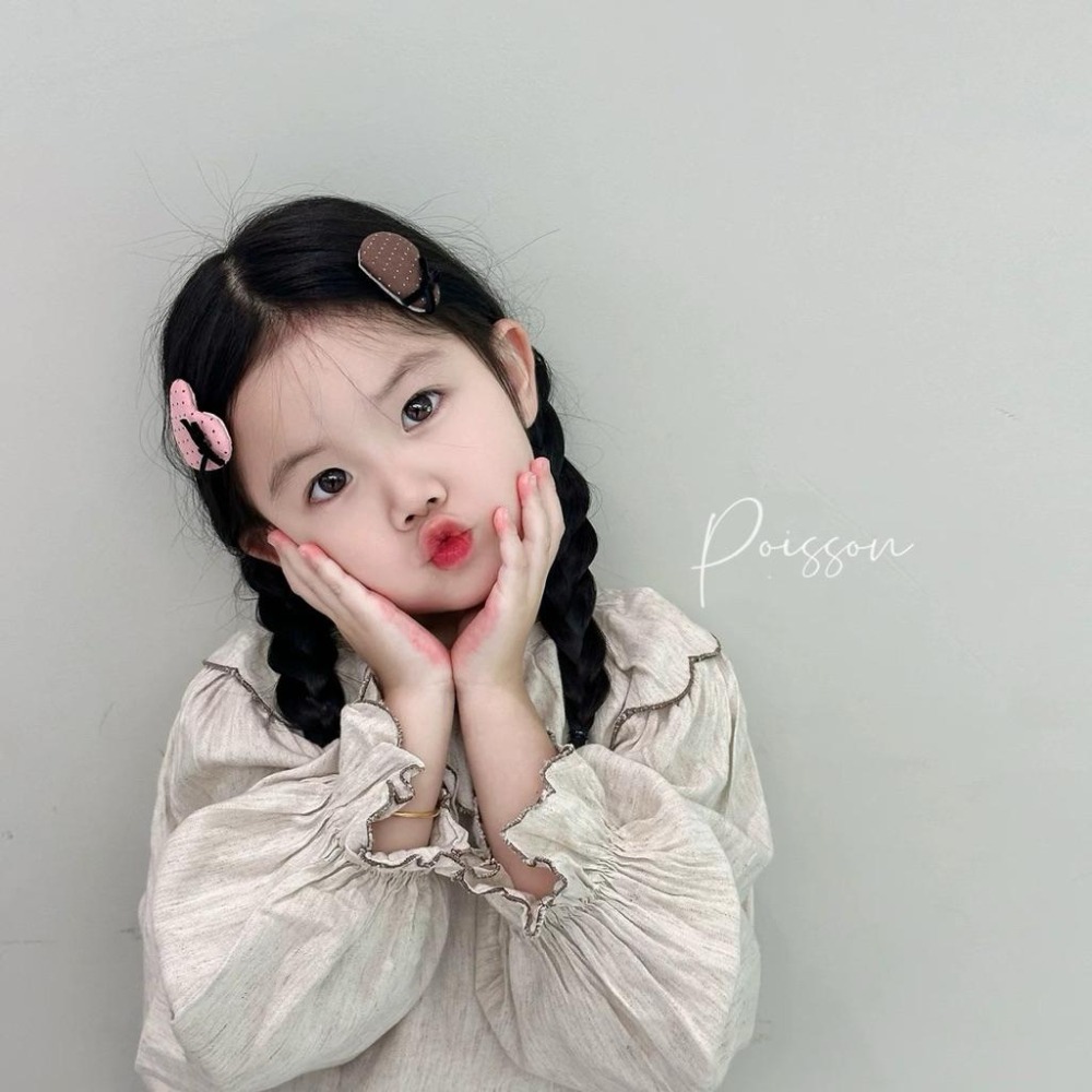 Poisson_korea韓國兒童髮飾 秋冬新款愛心波點髮夾 瀏海夾 女童髮夾-細節圖4