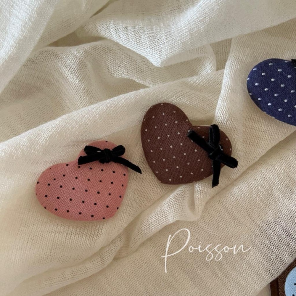 Poisson_korea韓國兒童髮飾 秋冬新款愛心波點髮夾 瀏海夾 女童髮夾-細節圖5
