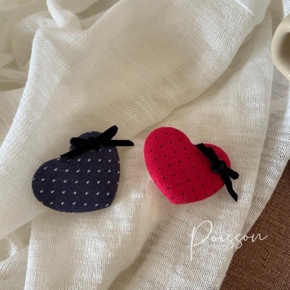 Poisson_korea韓國兒童髮飾 秋冬新款愛心波點髮夾 瀏海夾 女童髮夾-細節圖6