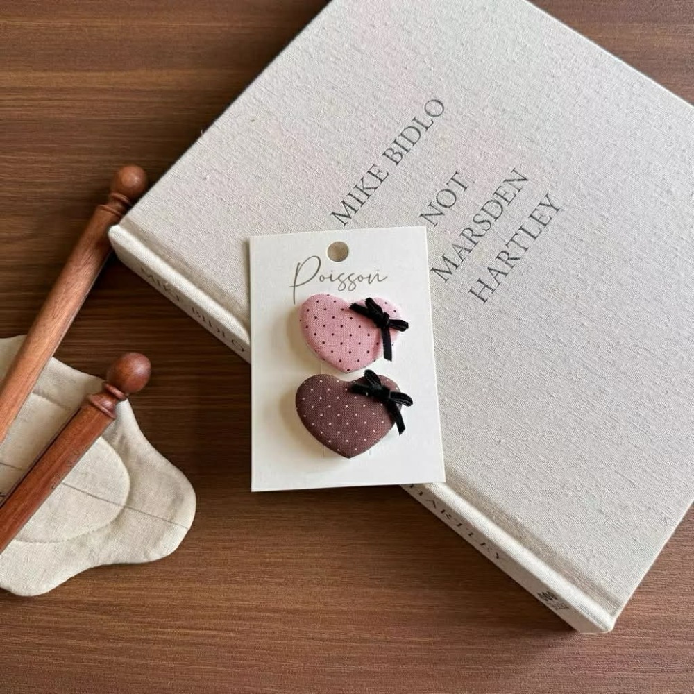 Poisson_korea韓國兒童髮飾 秋冬新款愛心波點髮夾 瀏海夾 女童髮夾-規格圖6