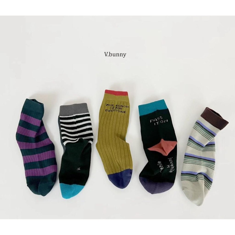 韓國童襪 v-bunny品牌2025新品 可愛圖案造型短襪5雙組 男女童襪-細節圖8