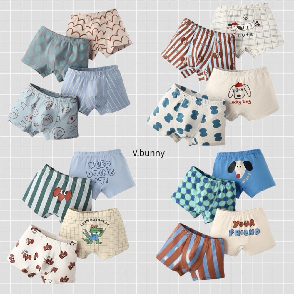 poisson_korea韓國品牌 v-bunny品牌2025家居四角褲 兒童四角內褲組-細節圖5