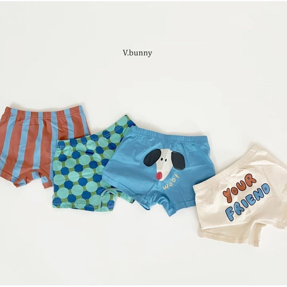 poisson_korea韓國品牌 v-bunny品牌2025家居四角褲 兒童四角內褲組-細節圖6