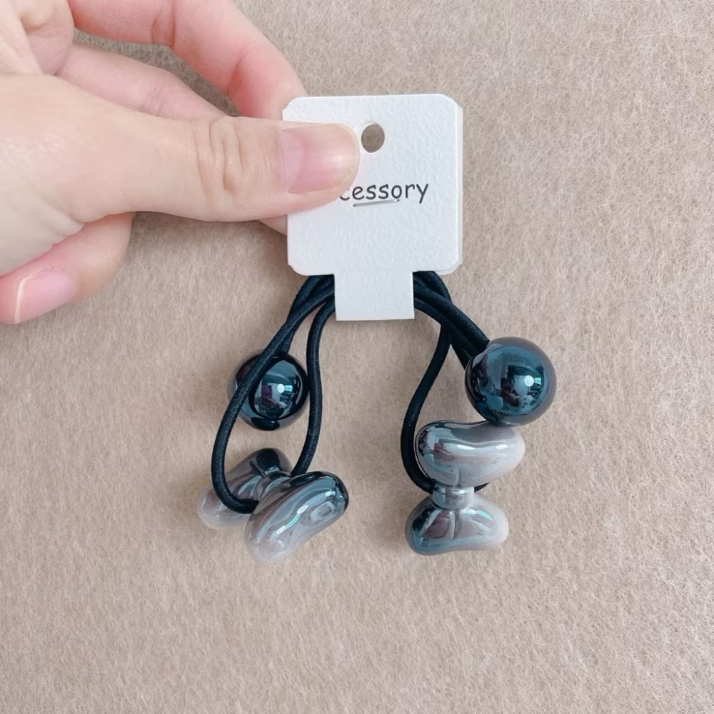 Poisson_korea韓國兒童髮飾 彩色漸層蝴蝶結高彈力髮束 女童髮飾-規格圖1