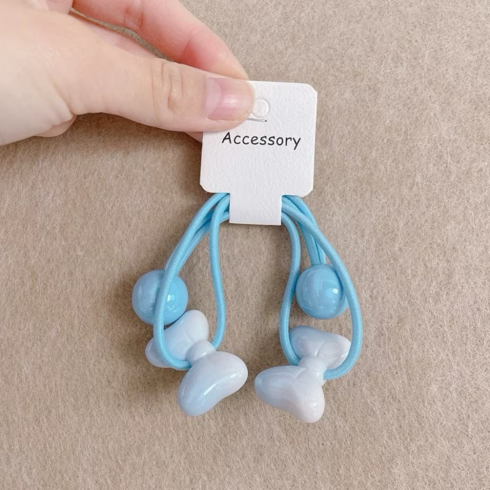 Poisson_korea韓國兒童髮飾 彩色漸層蝴蝶結高彈力髮束 女童髮飾-規格圖1