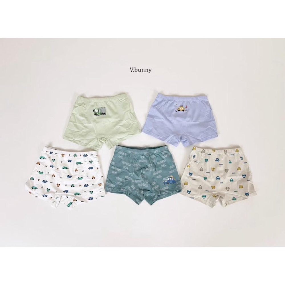 韓國兒童家居服 v-bunny純綿男童四角褲 男童內褲5件組-細節圖6
