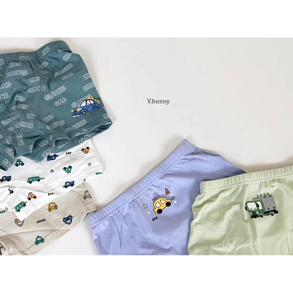 韓國兒童家居服 v-bunny純綿男童四角褲 男童內褲5件組-細節圖7