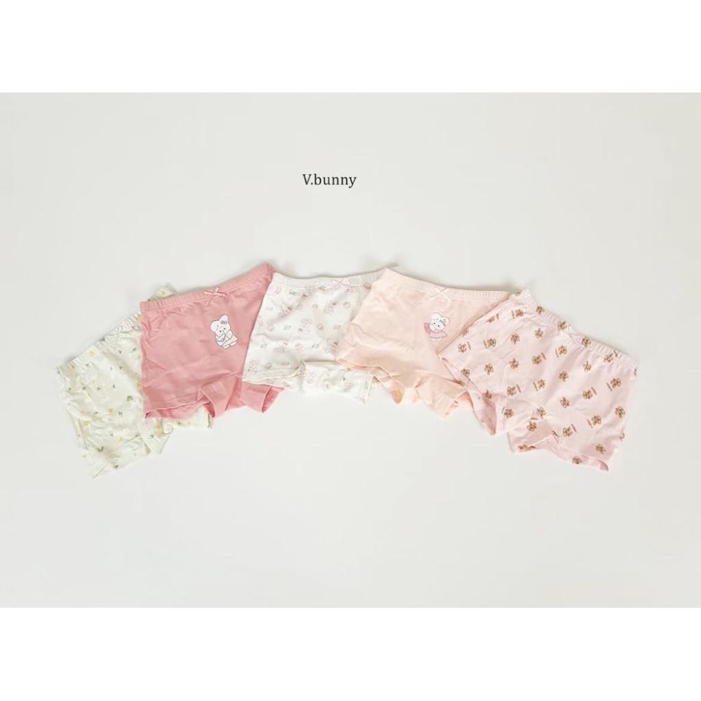 韓國兒童家居服 v-bunny品牌 純綿女童內褲5件組 女童四角褲-細節圖5