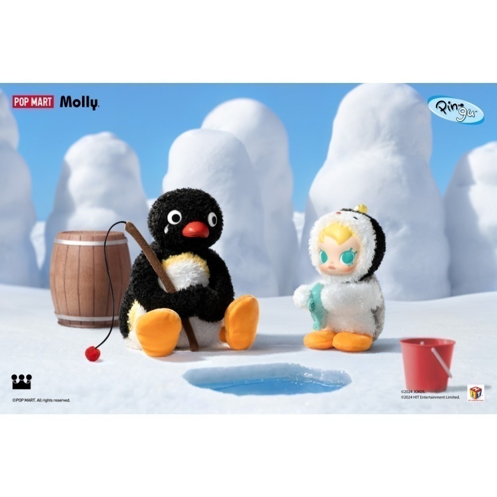 POP MART Baby Molly×Pingu快樂垂釣 搪膠毛絨系列 正版 盲盒 盒玩 泡泡殿盲盒小舖 ☀現貨☀-細節圖3