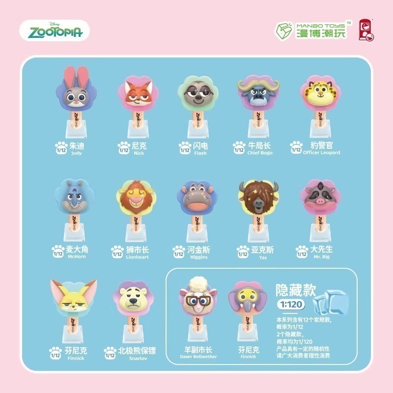 迪士尼 動物方城市 冰棍萌粒系列 正版 盲盒 盒玩 泡泡殿盲盒小舖 ☀現貨☀-細節圖6