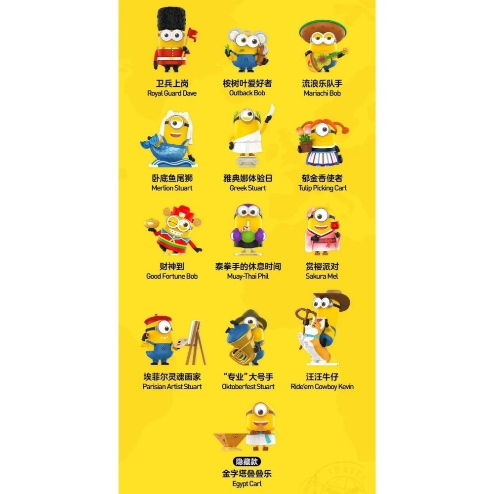 POP MART 小小兵 世界之旅系列 正版 盲盒 盒玩 泡泡殿盲盒小舖 ☀現貨☀-細節圖11