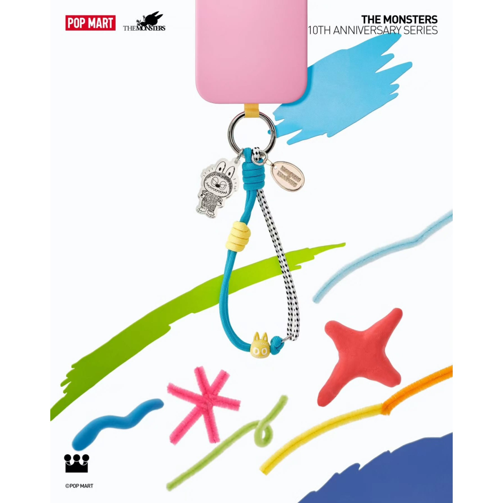 POP MART LABUBU十周年 手機掛繩系列 正版 盲盒 盒玩 泡泡殿盲盒小舖 ☀現貨☀-細節圖2