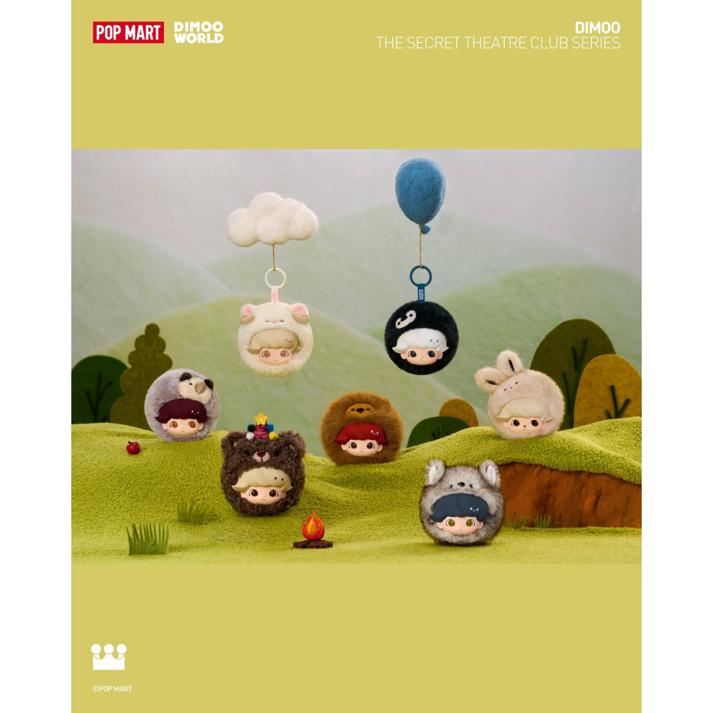 POP MART DIMOO 秘密話劇社 搪膠毛絨吊飾、耳機包系列 正版 盲盒 盒玩 泡泡殿盲盒小舖 ☀現貨☀-細節圖3