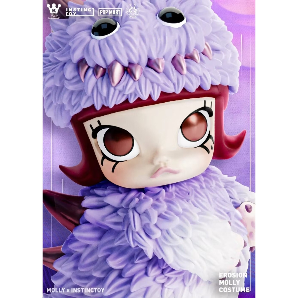 POP MART MOLLY X INSTINCTOY 娃娃裝侵蝕系列 正版 盲盒 盒玩 泡泡殿盲盒小舖 ☀現貨☀-細節圖2