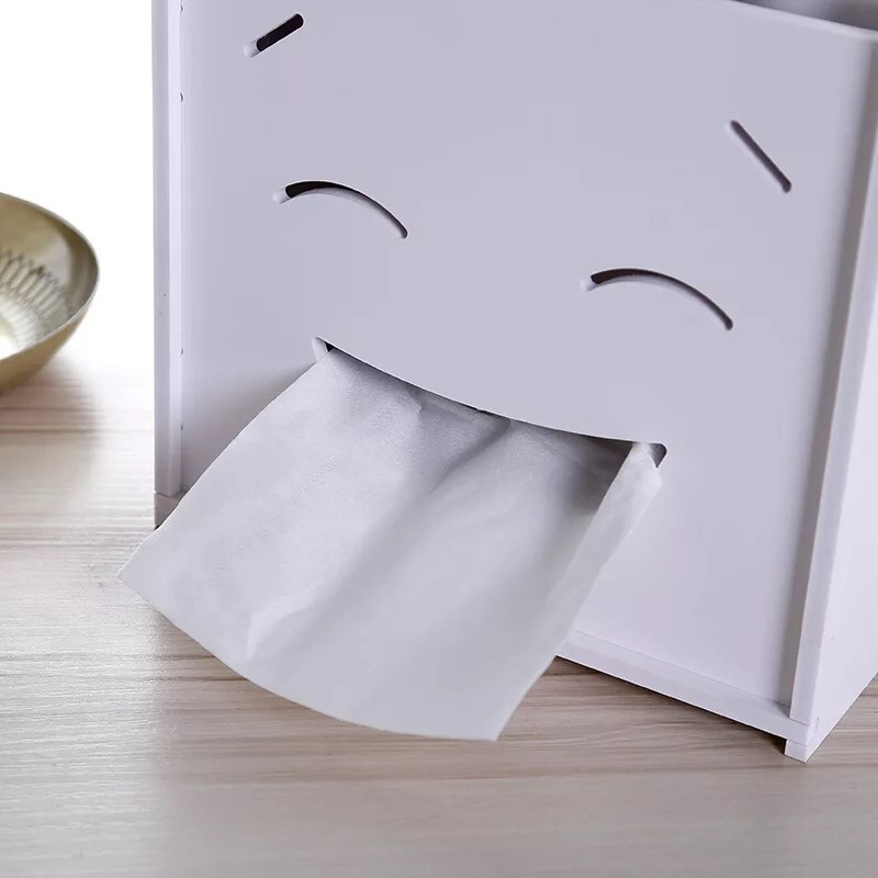 笑臉 收納 紙巾盒 桌面面紙盒 DIY 收納盒 桌面收納 全新品-細節圖5