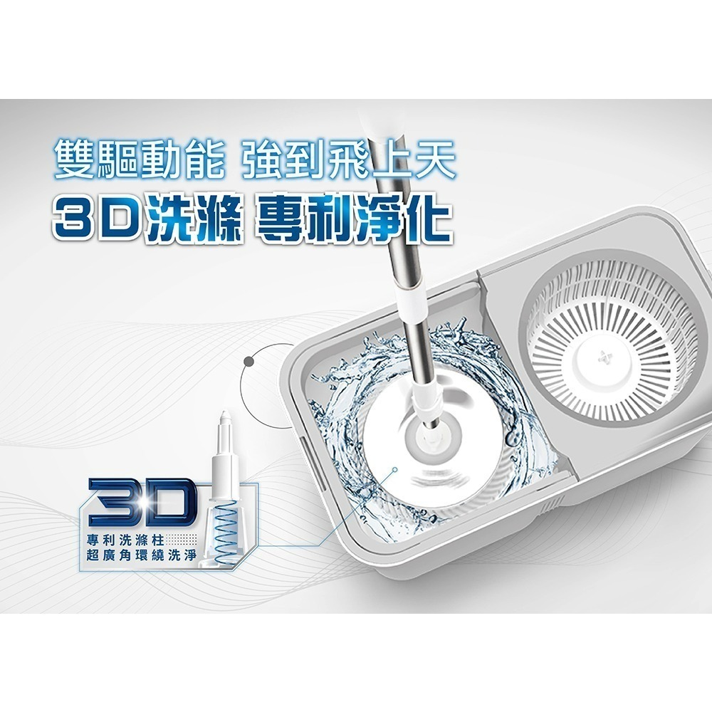 【現貨免運】好神拖 省力雙渦輪拖把組 (共1拖1桶1布)-細節圖2