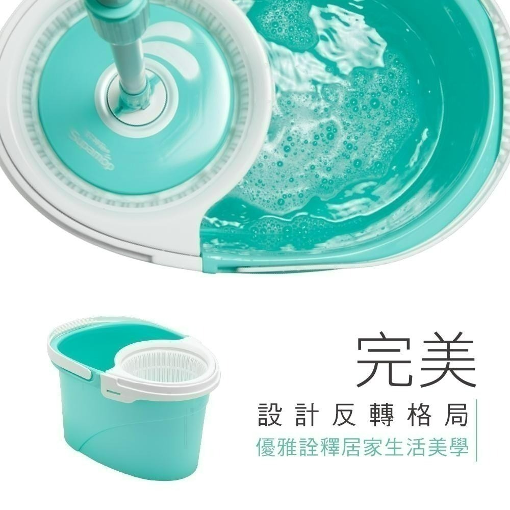 【現貨免運】好神拖 美型系列獨立籃旋轉拖把組 (1桶1拖2布)-細節圖7