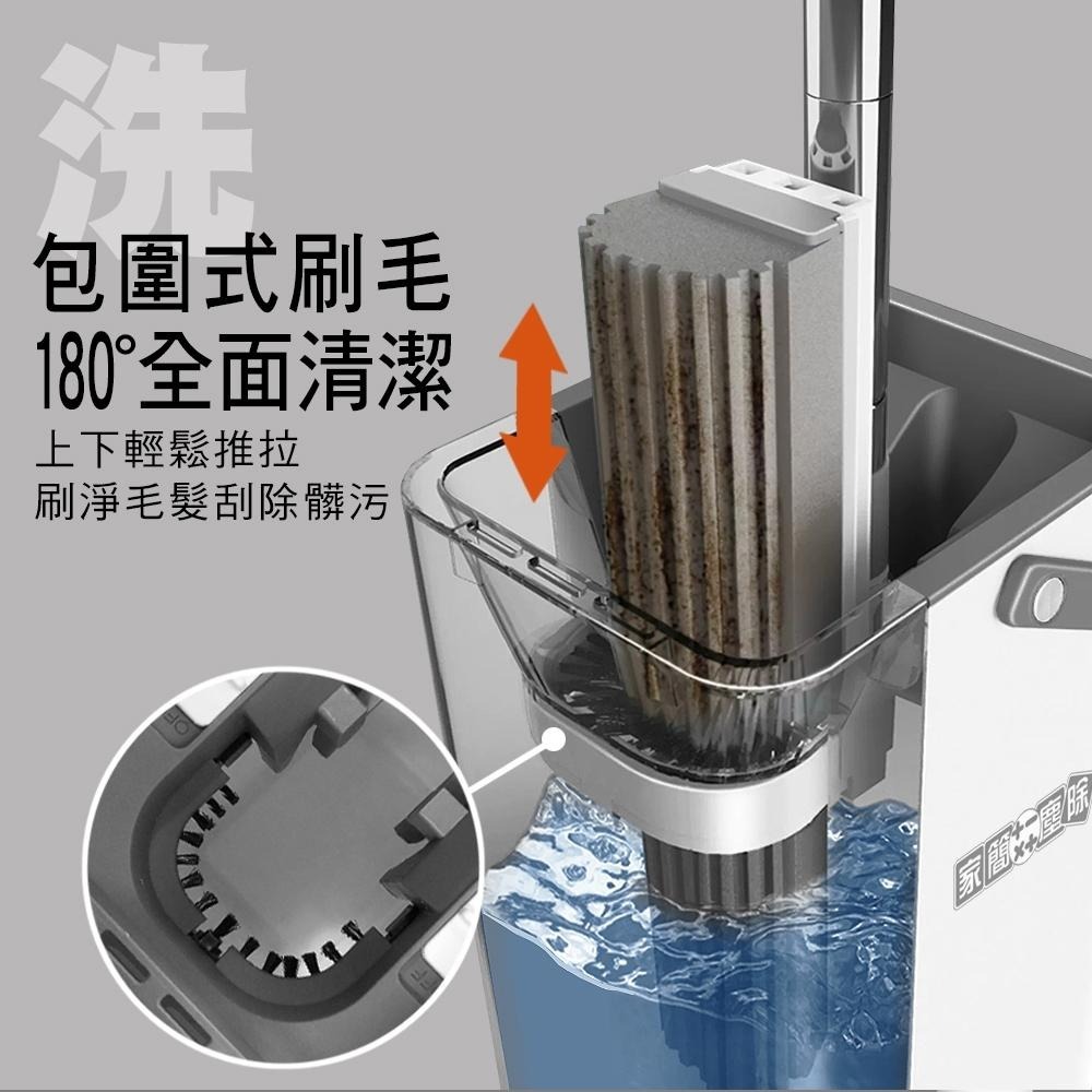 家簡塵除 雙淨拖膠棉拖把 組 (1拖1桶1替換頭)-細節圖7