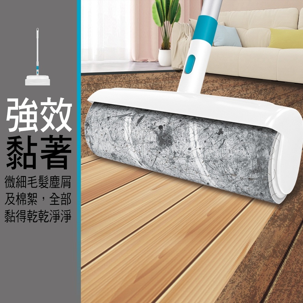 家簡塵除   超大地板黏塵拖補充包3捲入23.5cm(隨手黏/地板黏把)-細節圖4