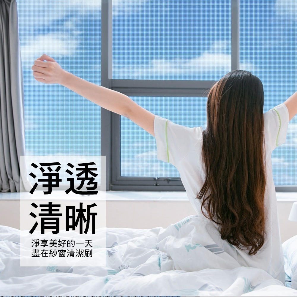 【現貨】家簡塵除 紗窗旋轉刷 紗窗刷 窗戶清潔刷 免拆洗 鉤毛 乾濕兩用-細節圖4