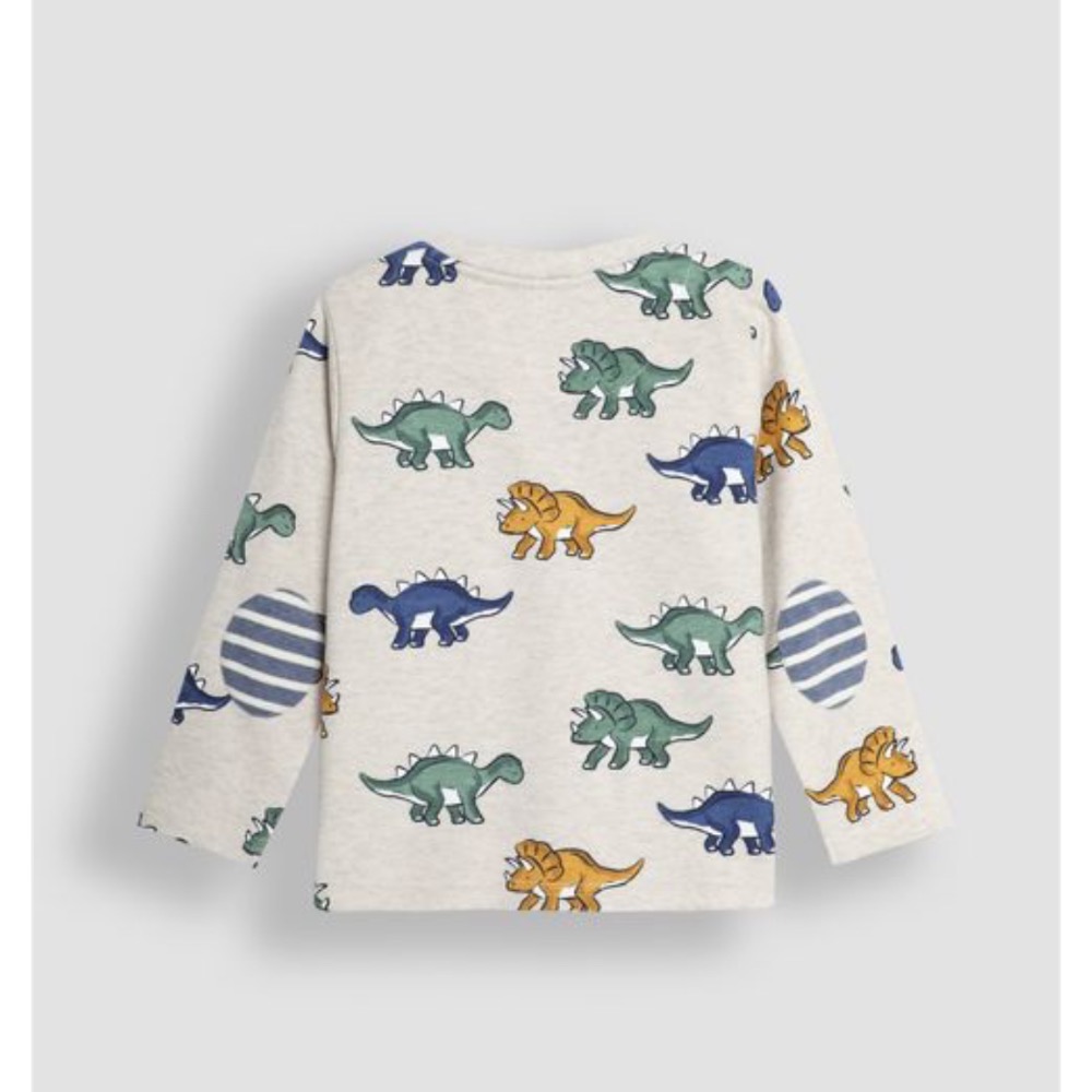 冬季現貨🇬🇧(84、110、116）英國🛫Jojomamanbebe純棉恐龍條紋上衣-細節圖3