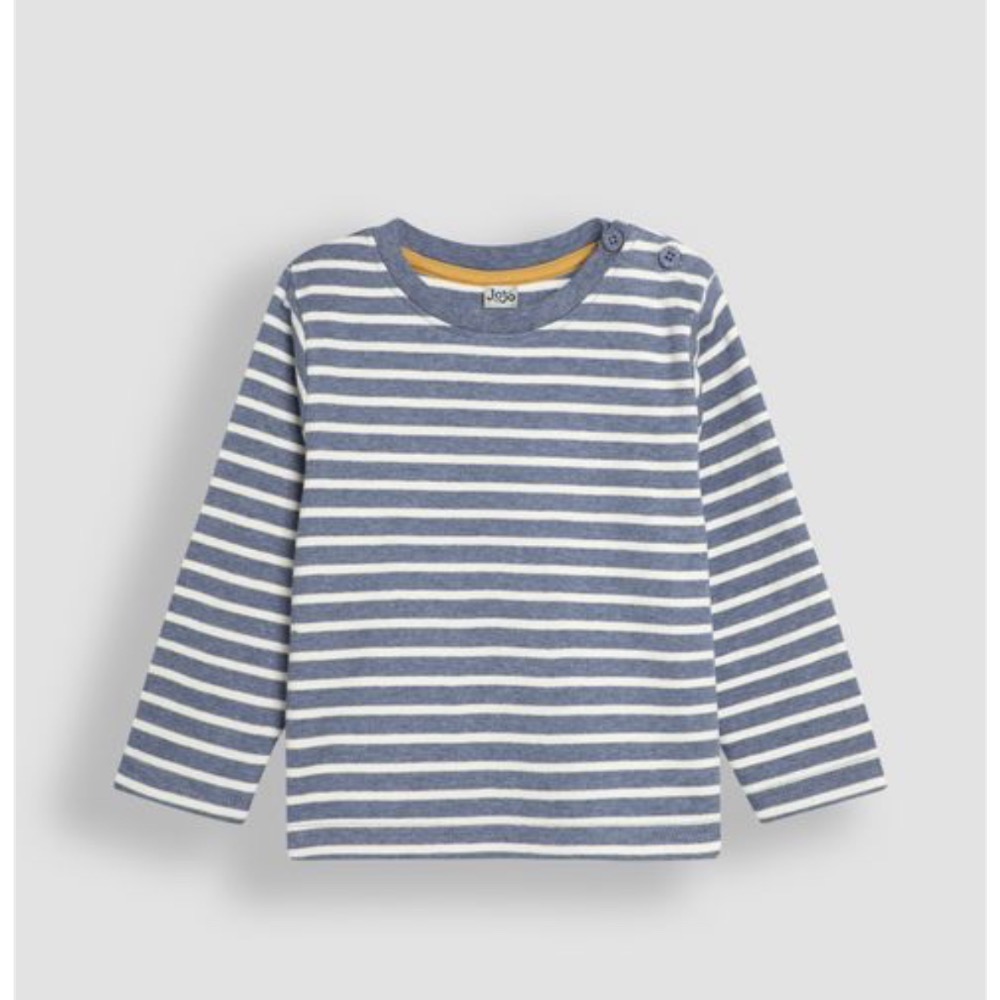 冬季現貨🇬🇧(84、110、116）英國🛫Jojomamanbebe純棉恐龍條紋上衣-細節圖4