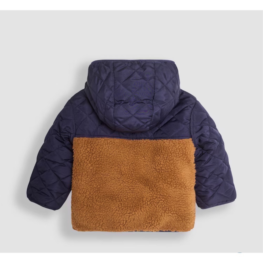 現貨在台🚚98、110cm英國🇬🇧Jojomamanbebe男童防水雙面穿羊毛外套-細節圖3