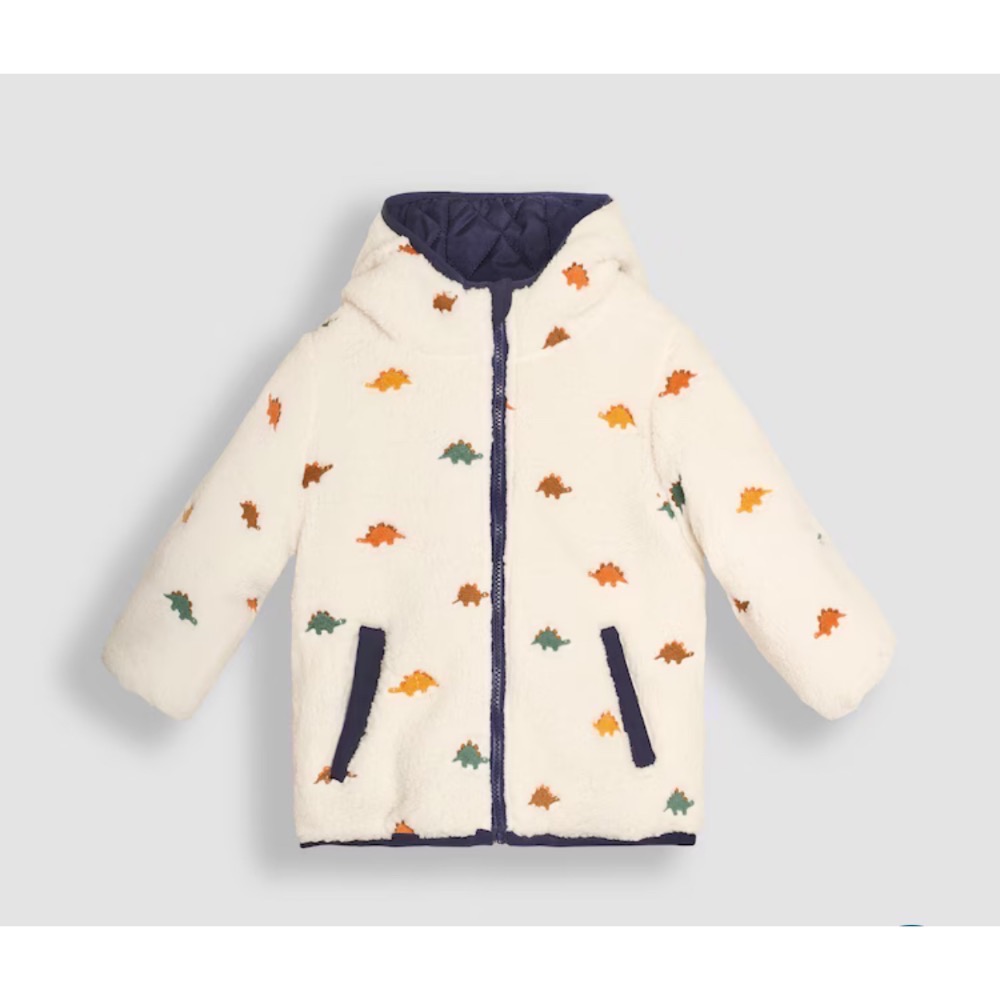 現貨在台🚚98、110cm英國🇬🇧Jojomamanbebe男童防水雙面穿羊毛外套-細節圖4