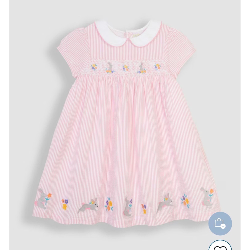 現貨🚚98、110 英國🇬🇧Jojomamanbebe 女童彼得領兔子🐰洋裝-細節圖2