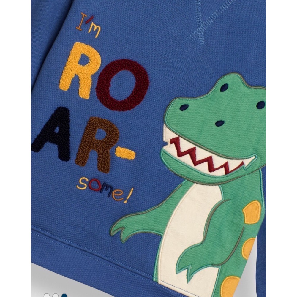 英國🇬🇧116cm現貨🚚  Jojomamanbebe 可愛恐龍刺繡大學衣5-6y(116cm)-細節圖2