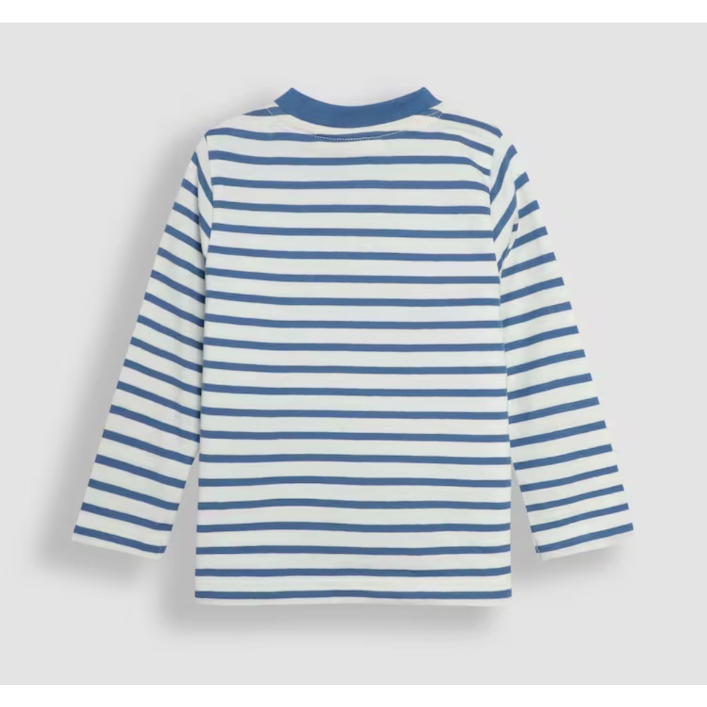 英國🇬🇧116cm現貨 Jojomamanbebe 小車🚗藍條上衣116cm-細節圖2