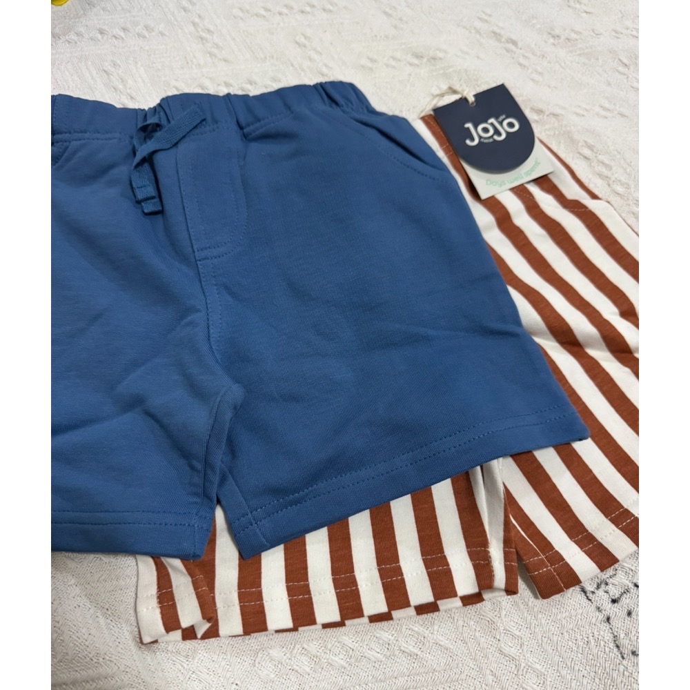 現貨🚚98cm英國🇬🇧Jojo直條藍褲組（兩件一組）-細節圖3