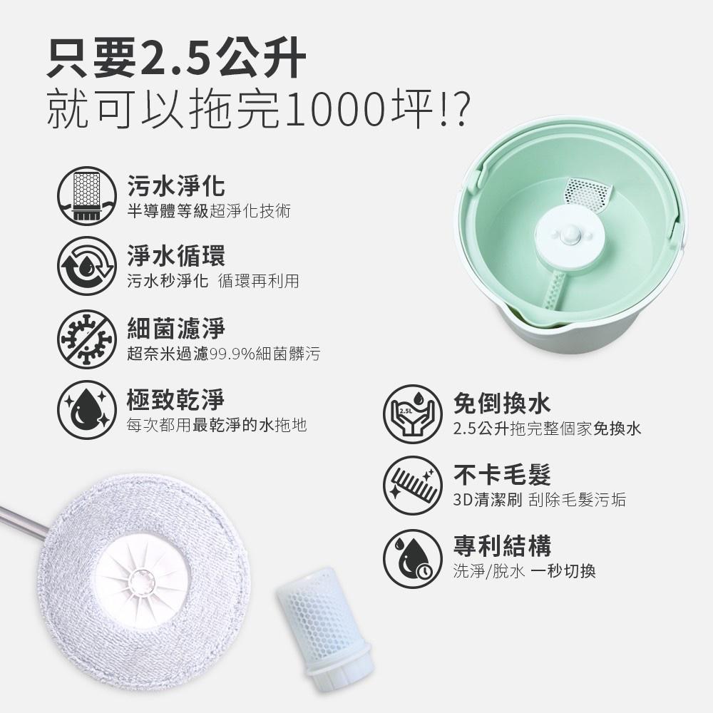 廠商現貨WondaMop 免換水淨水拖把組💧 (加贈4片布, 共5片布)-細節圖9