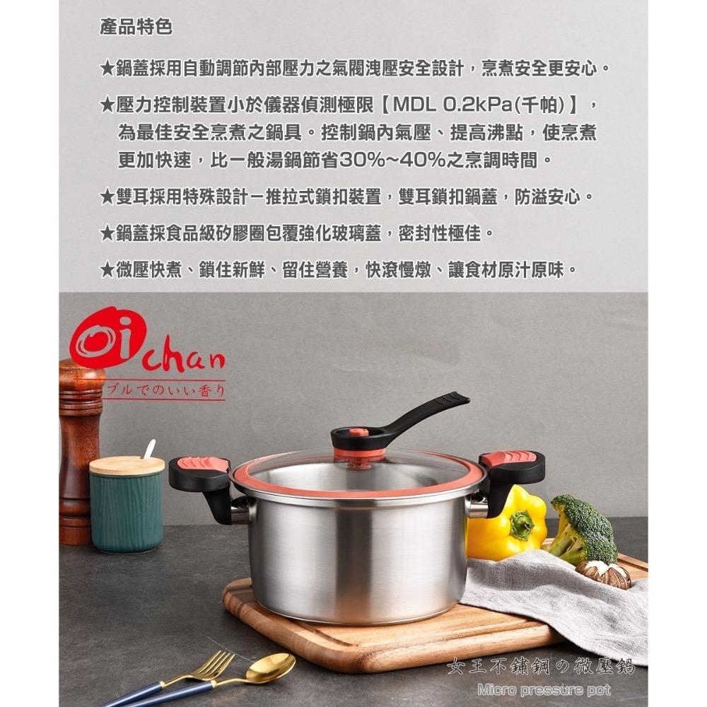 廠商現貨【日本Oichan】女王不鏽鋼微壓鍋 3.5L-細節圖2