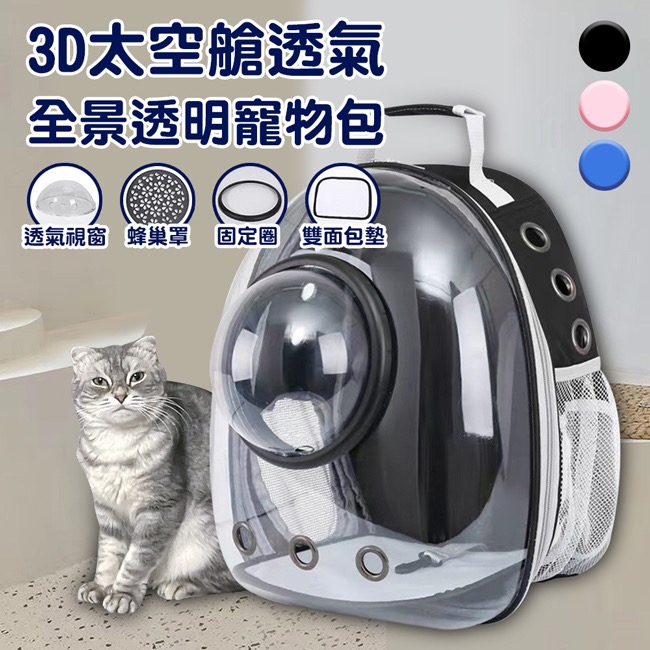 現貨 【有熊出沒】3D太空艙透氣寵物包/寵物外出籠/全景透明寵物包/寵物背包/三色任選-規格圖9