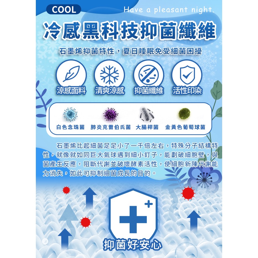 廠商現貨【Hilton 希爾頓】可水洗石墨烯冰科技能量涼感被/深淺藍色-細節圖5