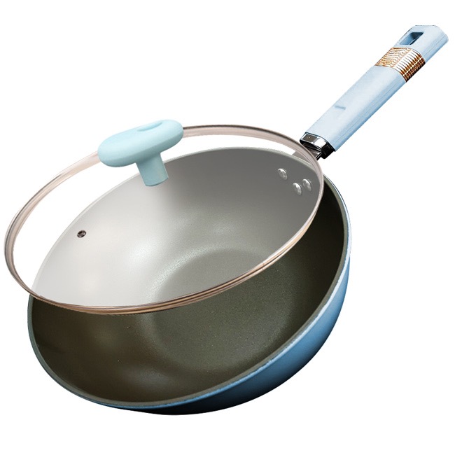 現貨海洋藍鈦金炒鍋32公分含蓋-細節圖6