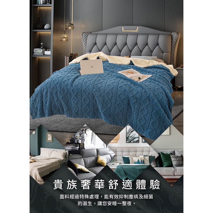 現貨 【Hilton 希爾頓】塔芙絨白色羊羔絨兩用被/被套-細節圖3