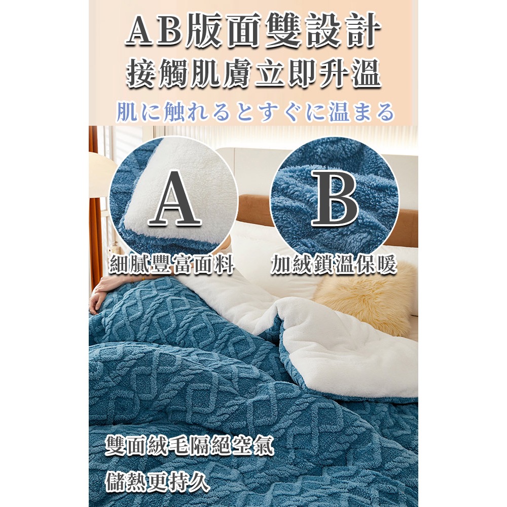 現貨 【Hilton 希爾頓】塔芙絨白色羊羔絨兩用被/被套-細節圖6