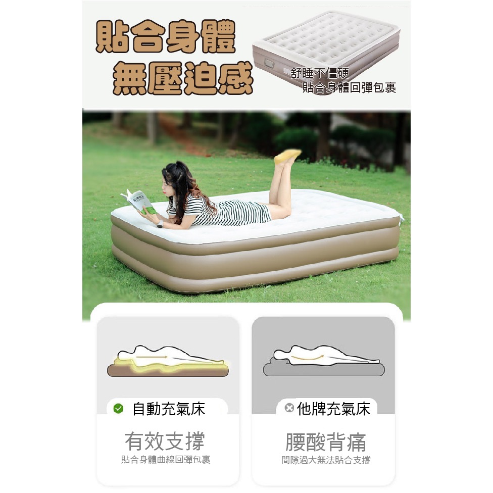 現貨 【ENNE】超厚絨豪華內建電動幫浦充氣床-雙人加大加高(寬152cm 高度40cm)-細節圖10