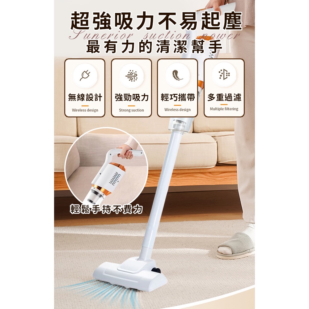 長期供應 現貨 【EDISON 愛迪生】無線手持家用車用直立式除蟎吸塵器/寵物吸塵器/車用吸塵器-細節圖2