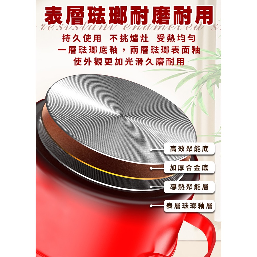 現貨 【Enamel】琺瑯鑄鐵雙耳湯鍋24公分含蓋-細節圖5