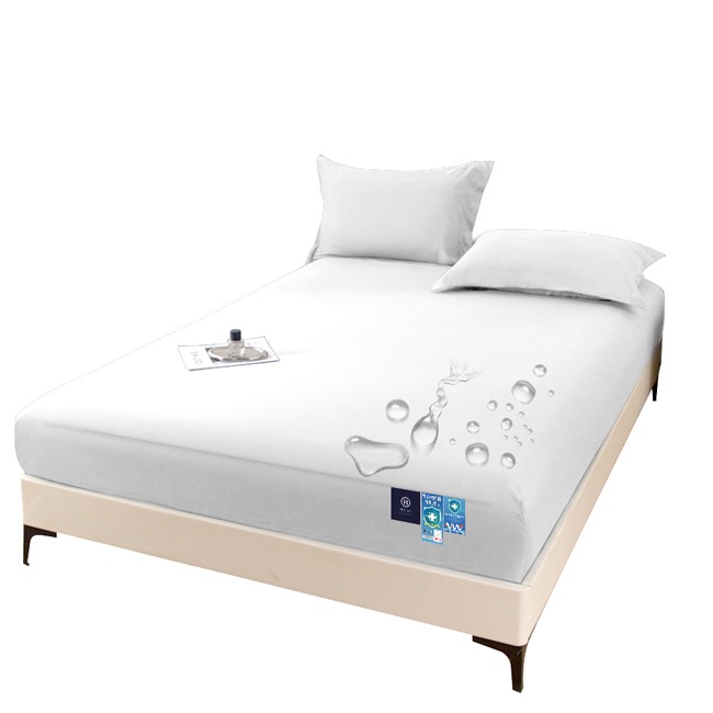 長期供應 現貨 【Hilton 希爾頓】專業護理級99.9%抗菌防水保潔床包-加大/剩白色-細節圖10